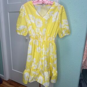 52SEVEN yellow/white dress S floral smock